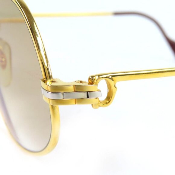 Cartier Teardrop Sunglasses Eyewear Gold Bordeaux